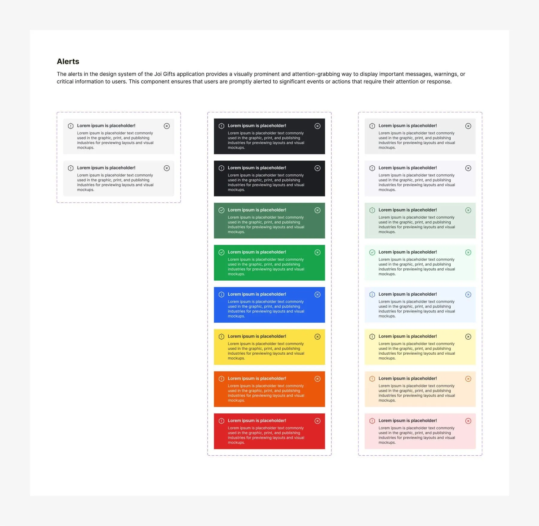 Alert components
