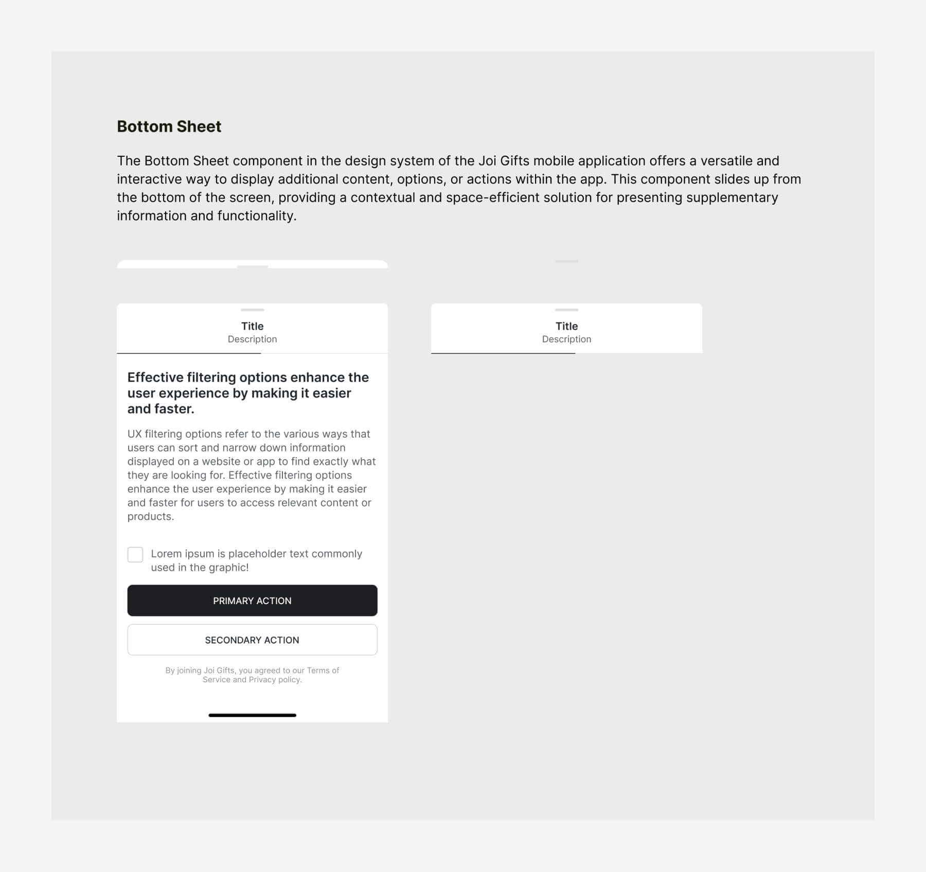 Bottom sheet component