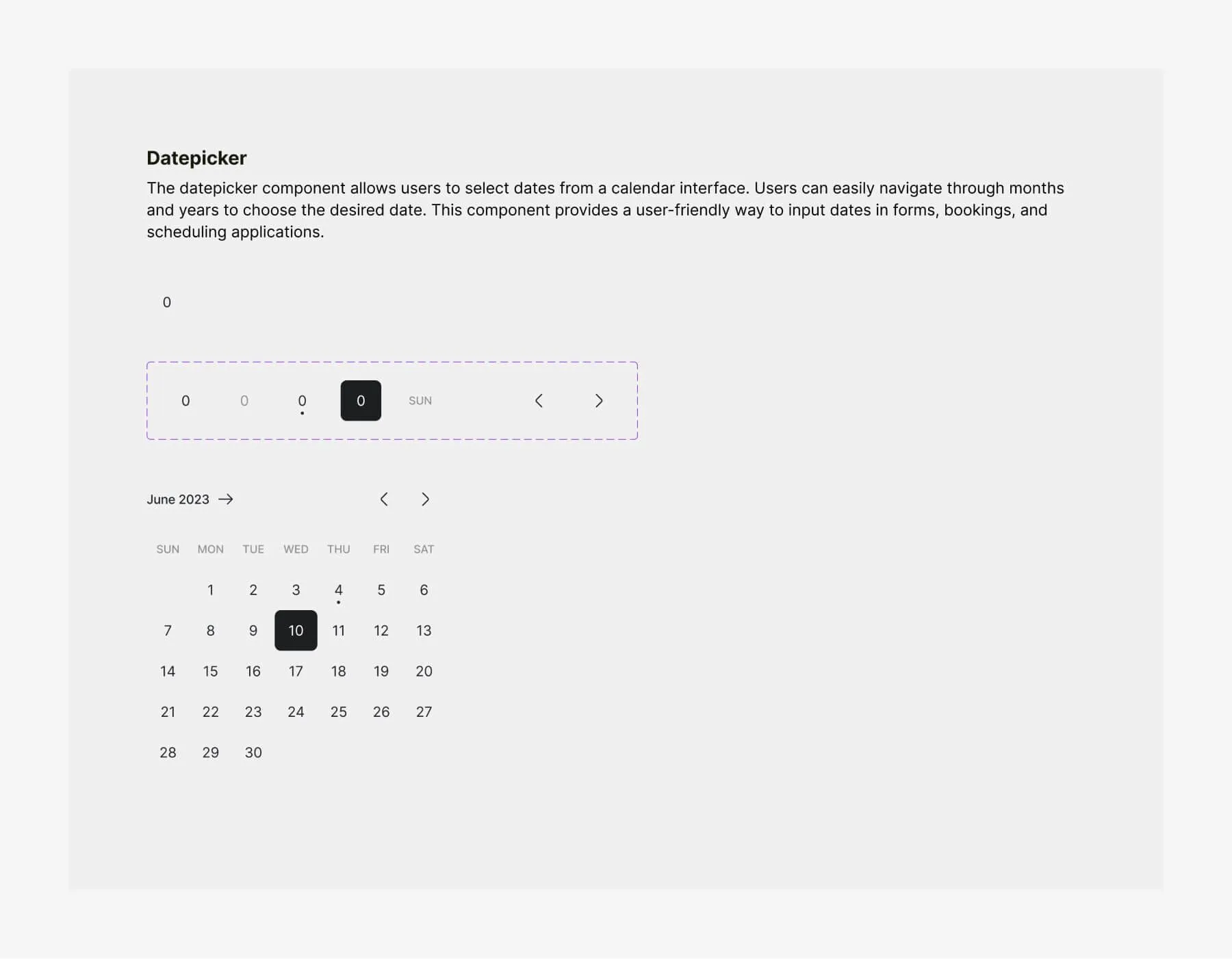 Date picker component