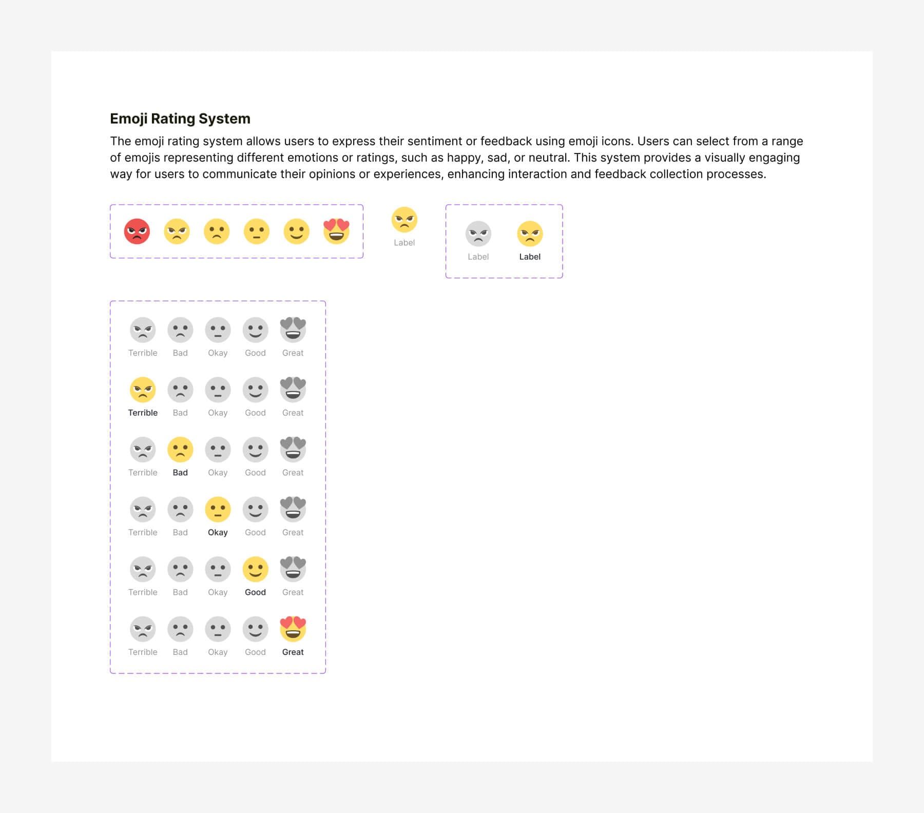Emoji rating component