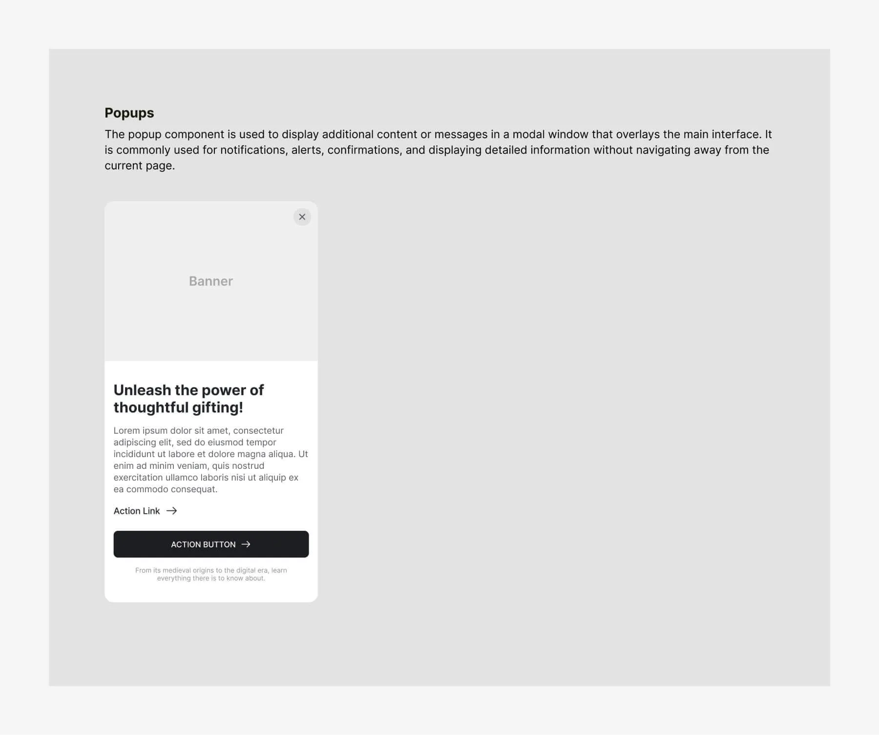 Popup dialog
