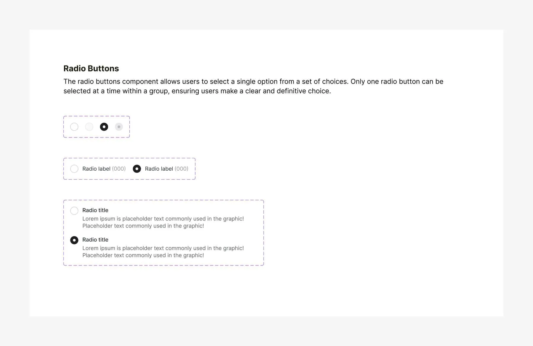 Radio button components
