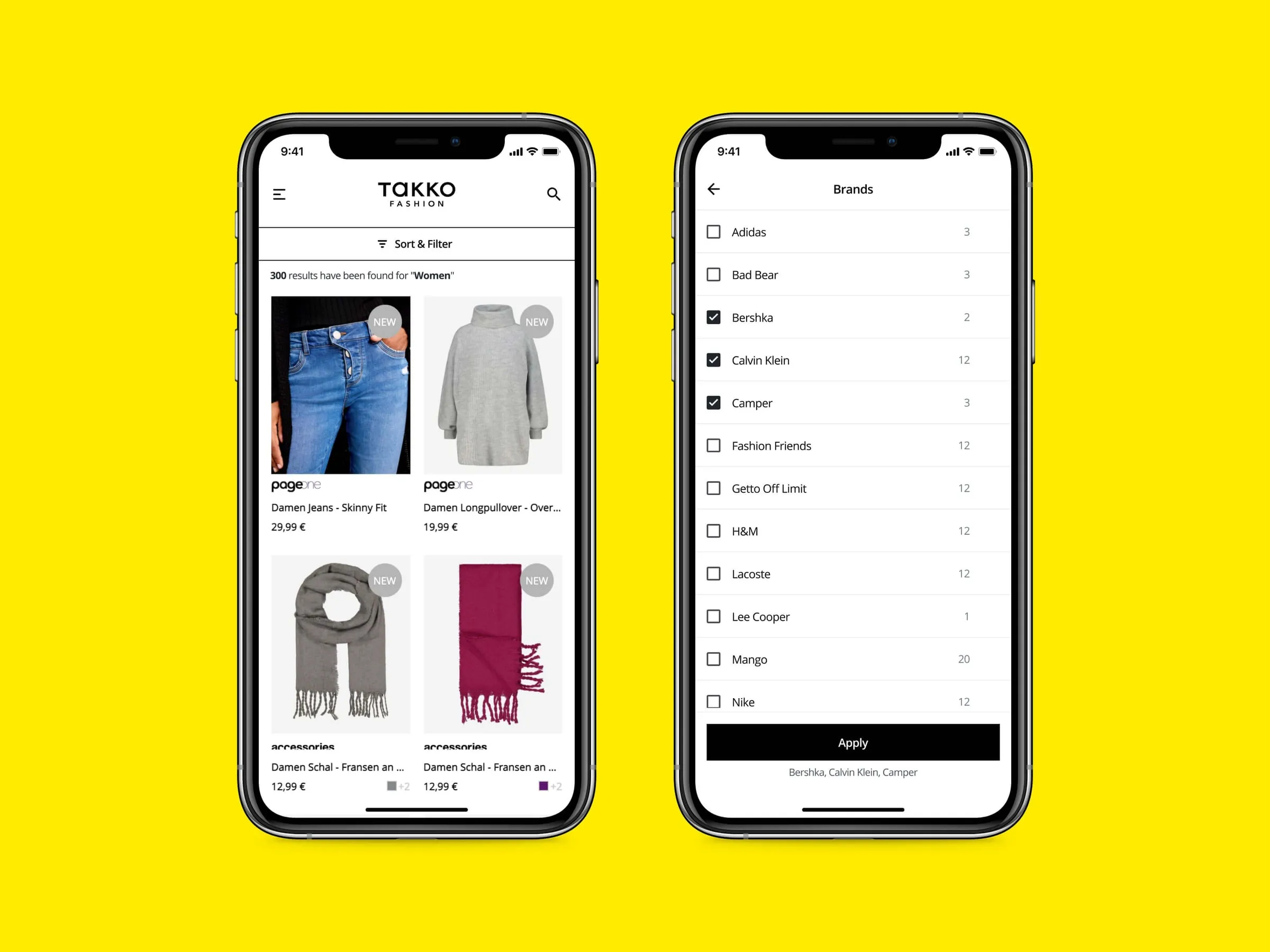 Takko Fashion Filtering Redesign