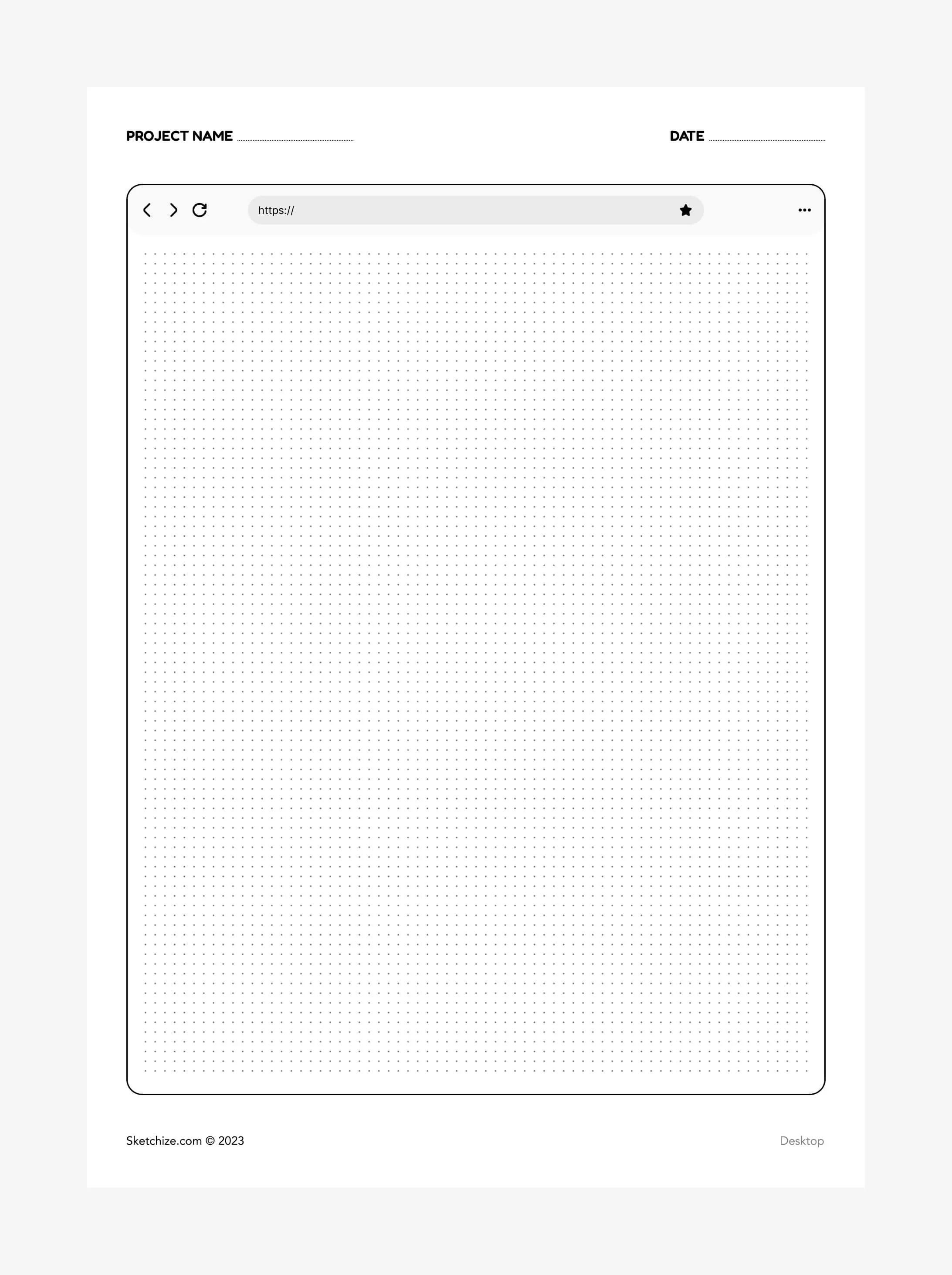 Desktop browser wireframe template