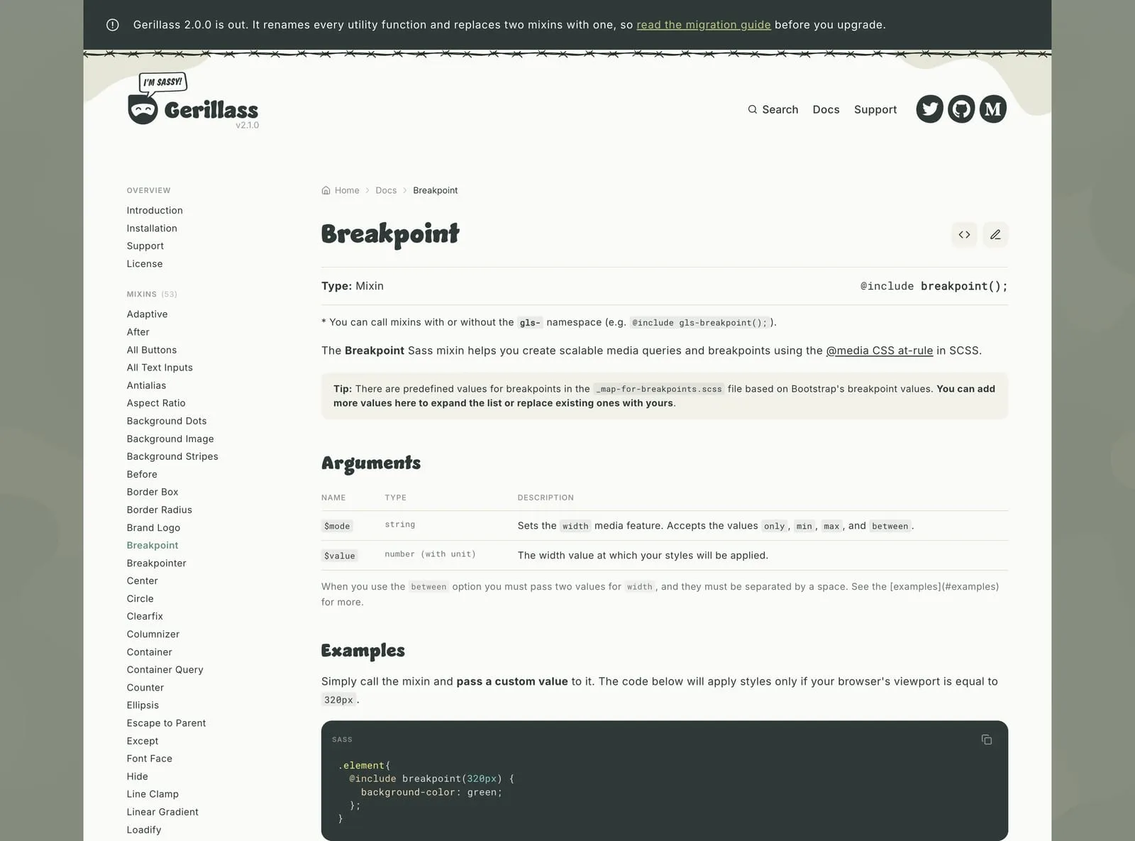 A Gerillass documentation page