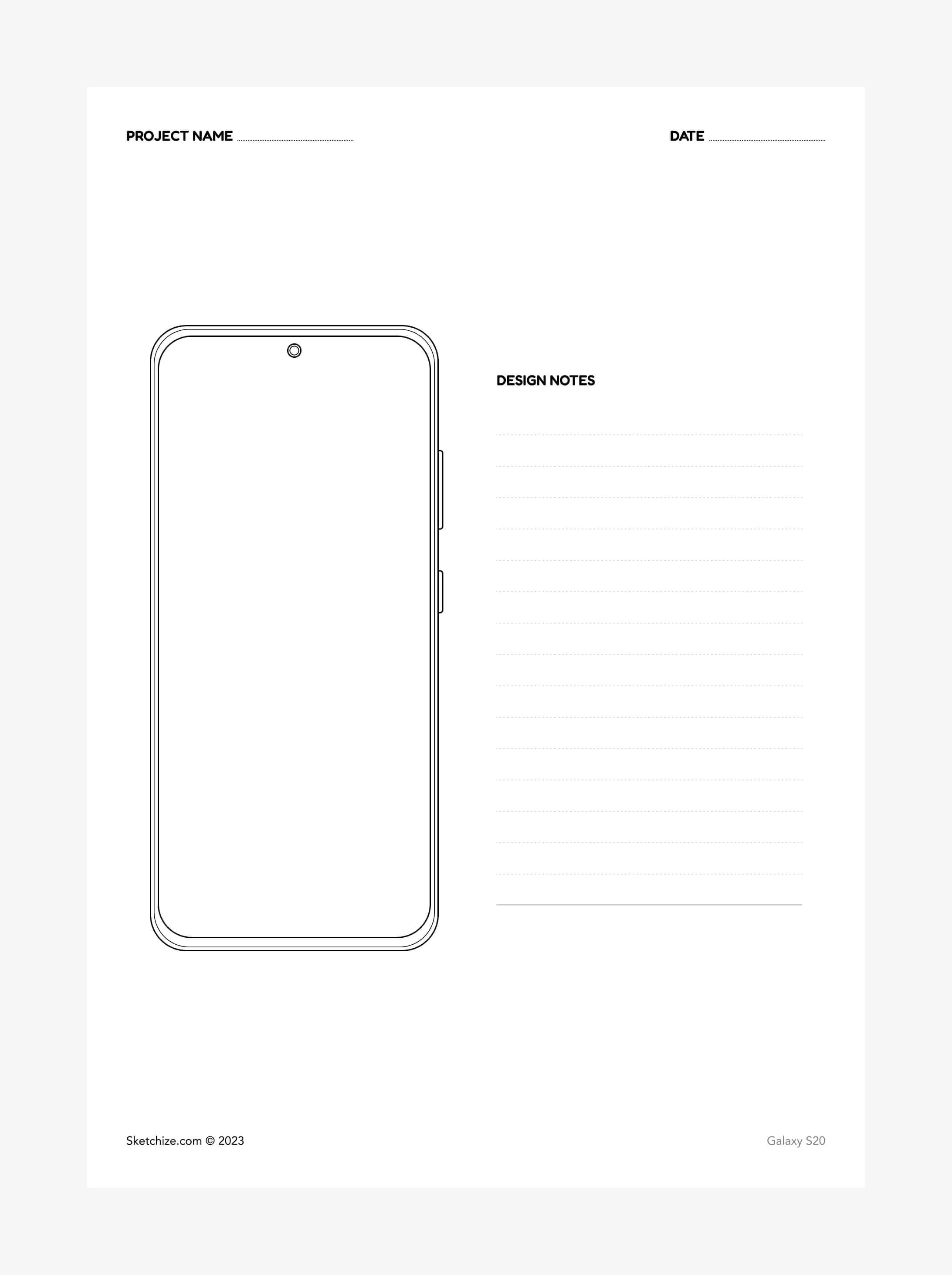 Single Galaxy wireframe template