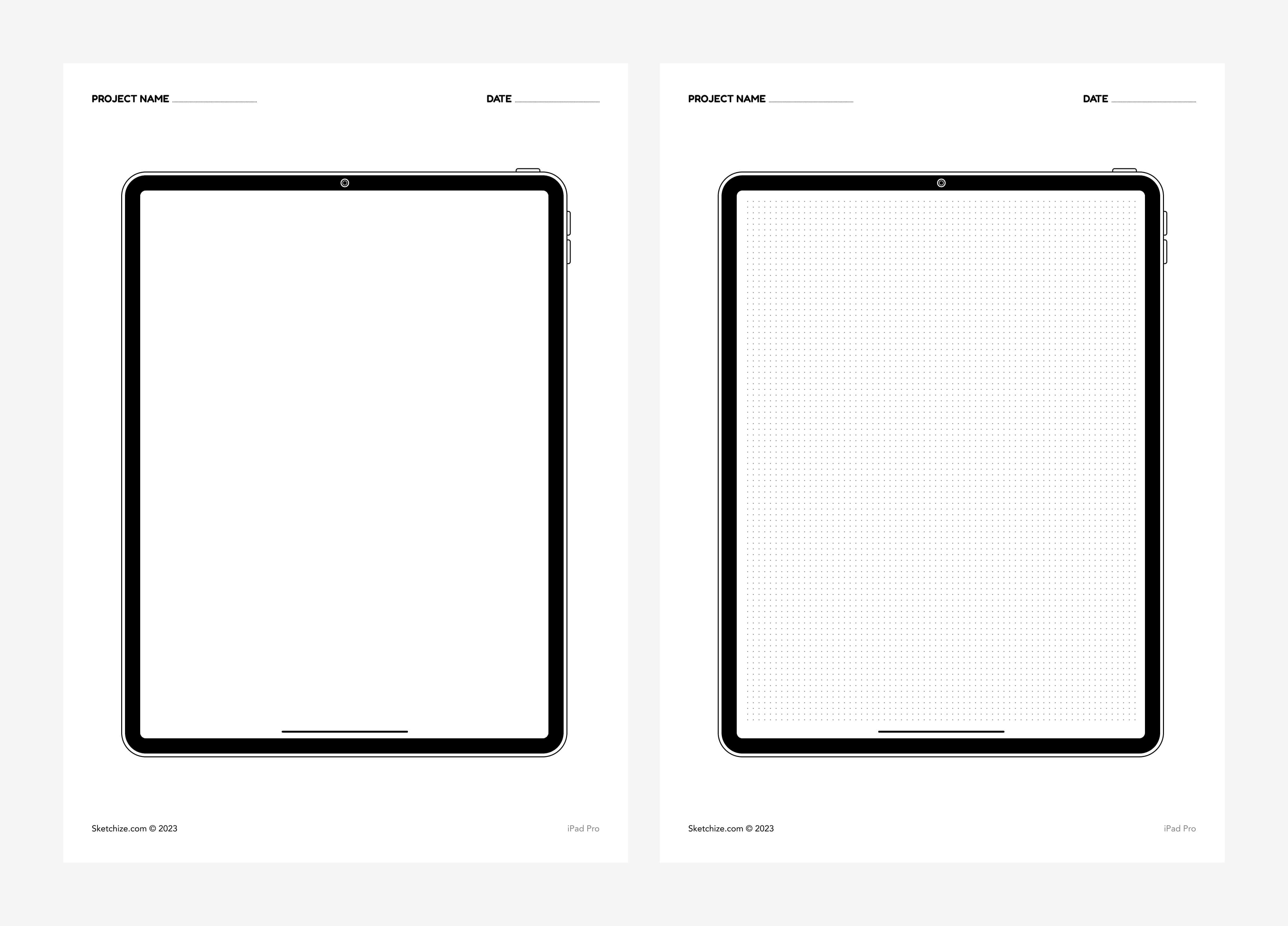 iPad wireframe template