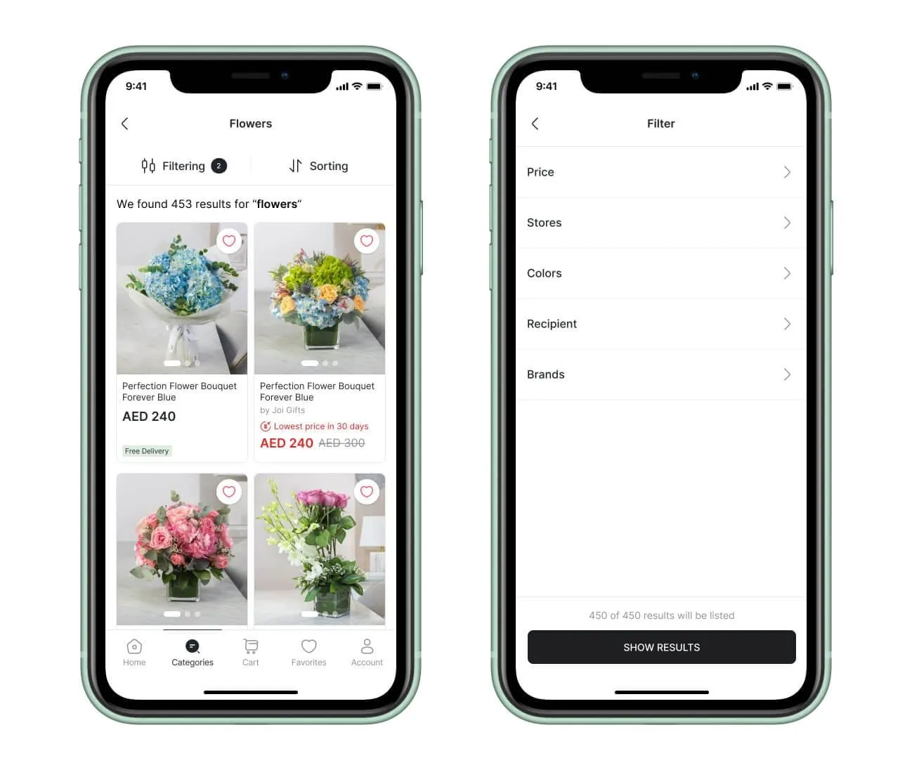 Product listing