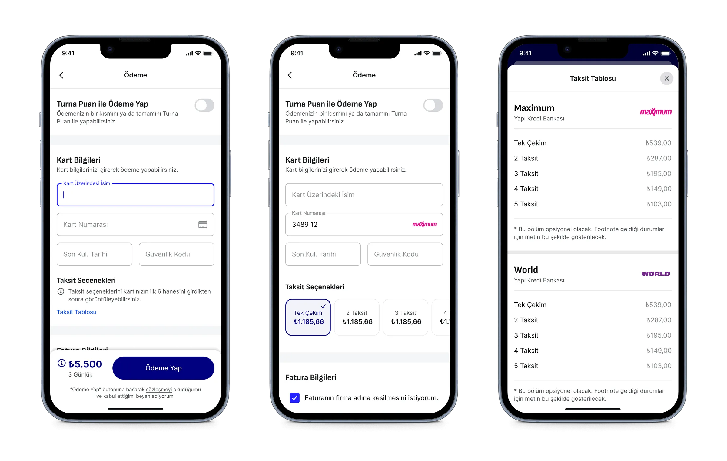 Payment with new card