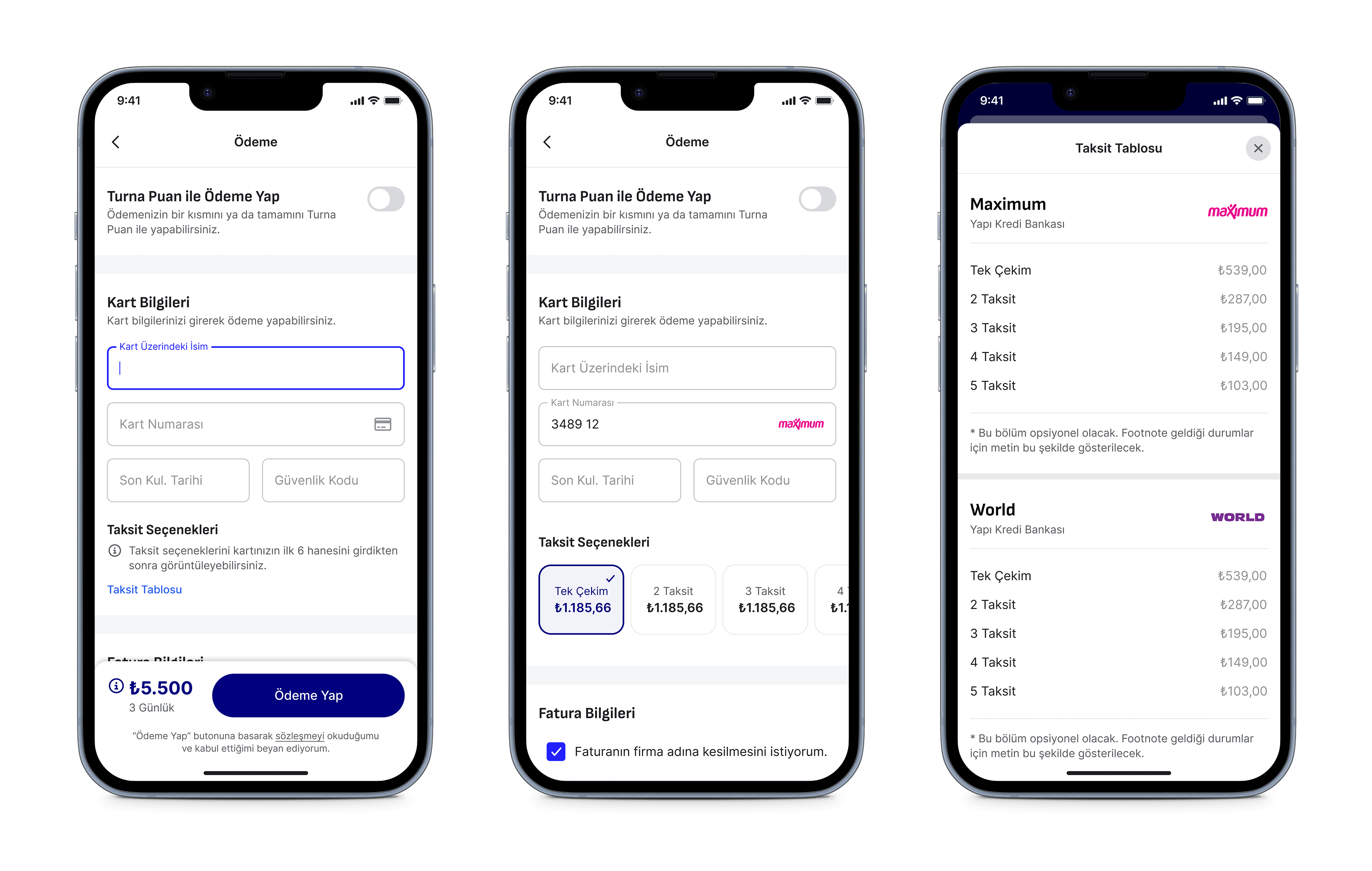 Payment with new card