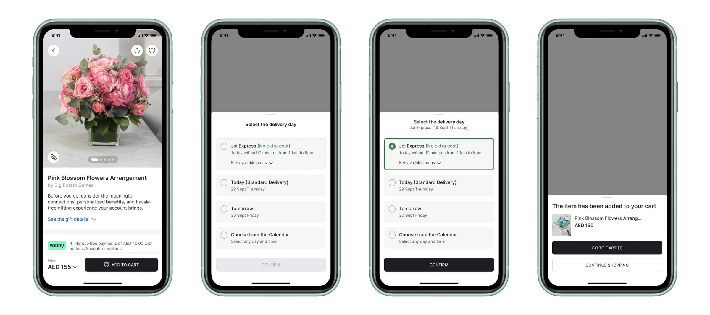 Product and delivery selection