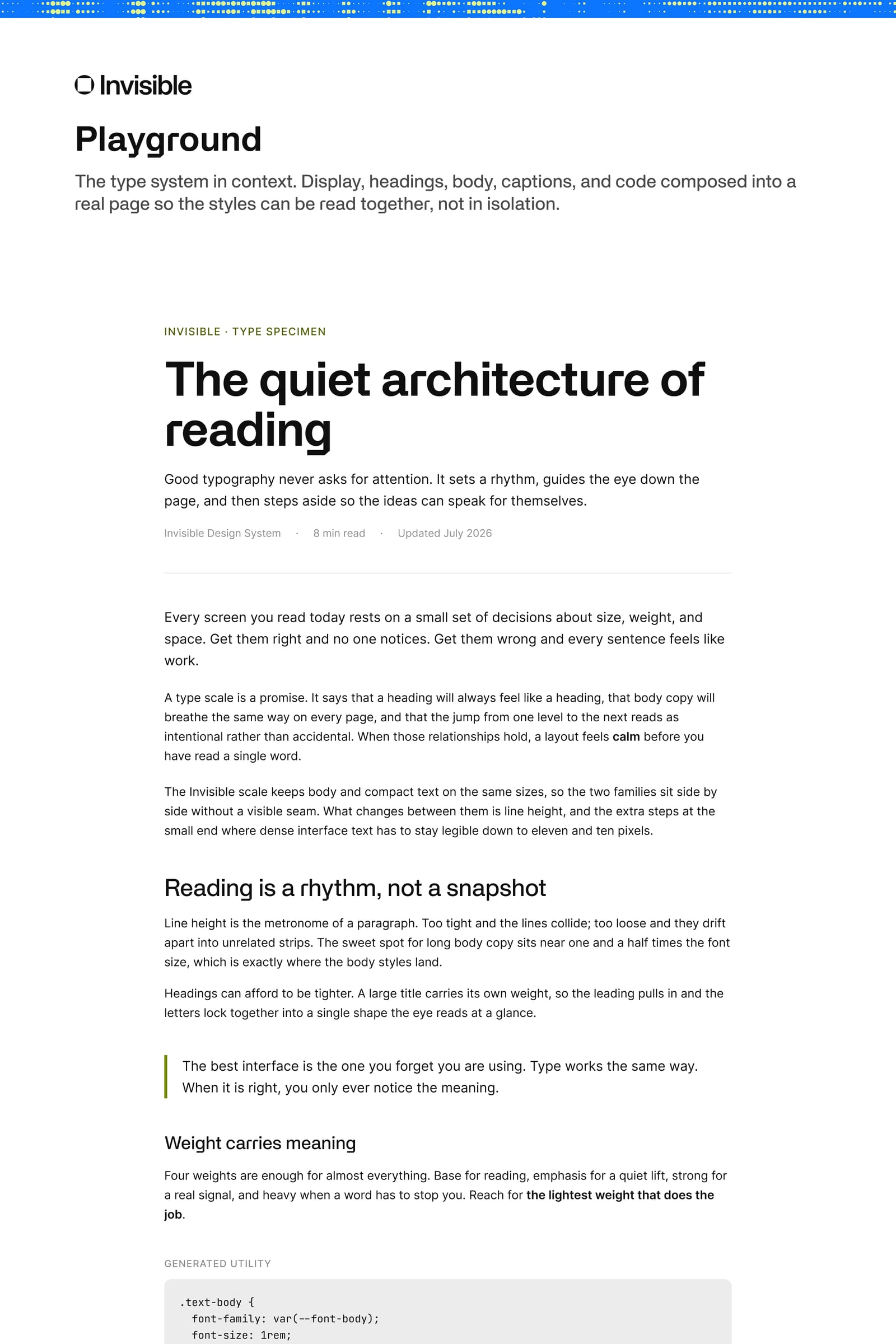 Typography playground sheet