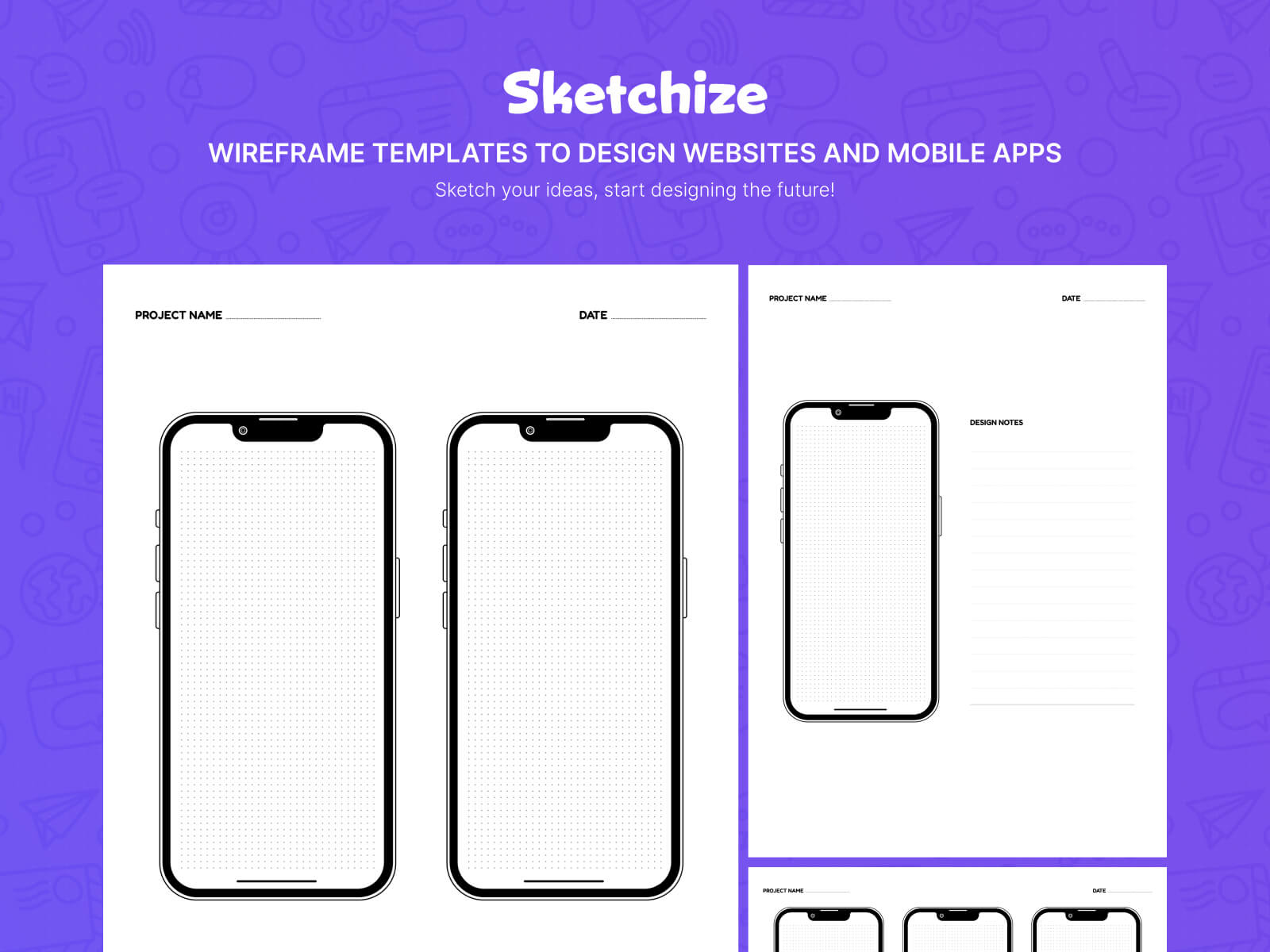 Sketchize free wireframe templates for designers.